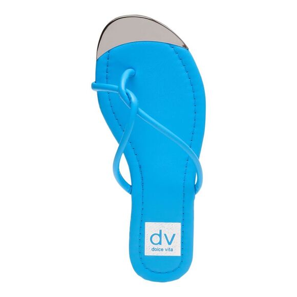 DOLCE VITA Womens Blue Toe Cap Penni Toe Block Heel Slip On Flip Flop Sandal 6 - Picture 3 of 4